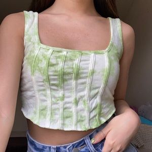 Missguided Green Tie Dye Corset